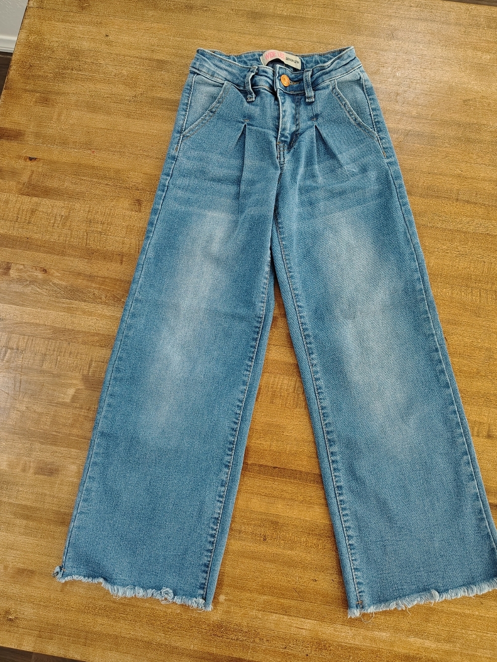 DENIM DIVA High-Rise Wide Leg Jeans in Light Blue Size 7